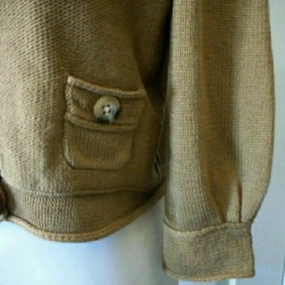 ANNE KLEIN CROP CARDIGAN TAN CAMEL 3/4 SLEEVE MEDIUM  WOMENS - Picture 5 of 8